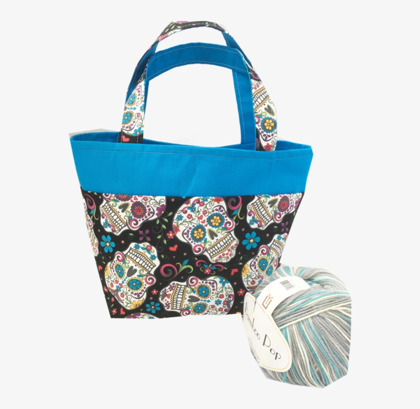 Sugar Skull Sock Pop Up Project Bag - Folkloric Sugar Skulls Cross Body Bag - Day Der Purse, transparent png download