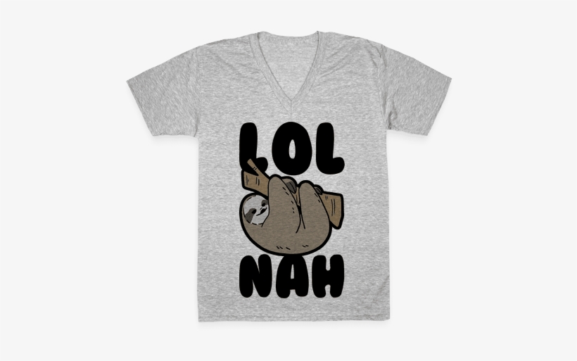 Sloth V-neck Tee Shirt - Have Abs When You Can Have Kebabs, transparent png download