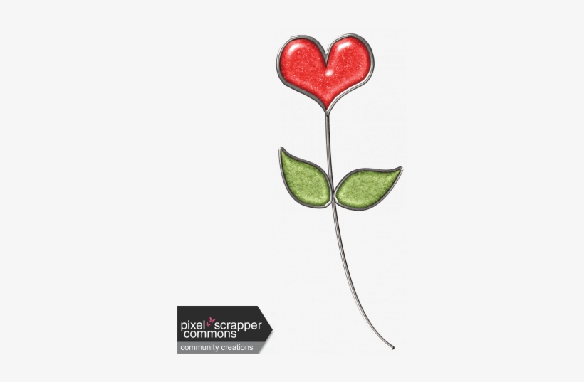 Sparkle Hear Flower - Digital Scrapbooking, transparent png download