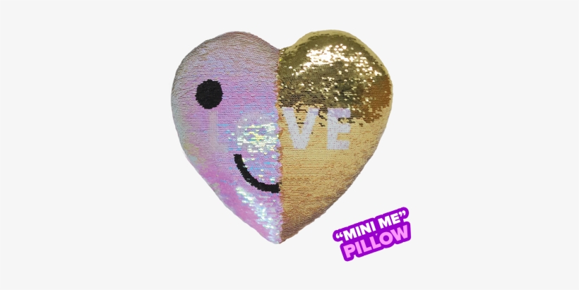 Mini Love Reversible Sequin Pillow - Heart, transparent png download