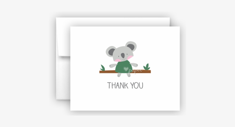 Koala Bear Thank You Cards Note Card Stationery • Flat, - Thank You Flamingo, transparent png download