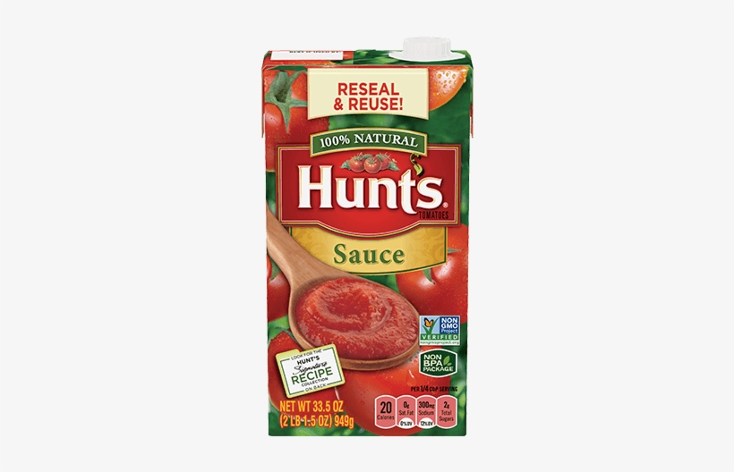 Tomato Sauce Carton - Hunts Sauce, Tomatoes, No Salt Added - 33.5 Oz, transparent png download