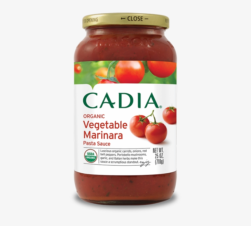 Our Vine-ripened Organic Tomatoes Are Blended With - Cadia Pasta Sauce, transparent png download