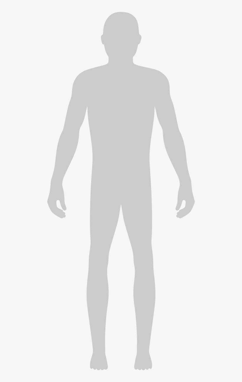 Grey Silhouette Of Adult Body - Standing, transparent png download