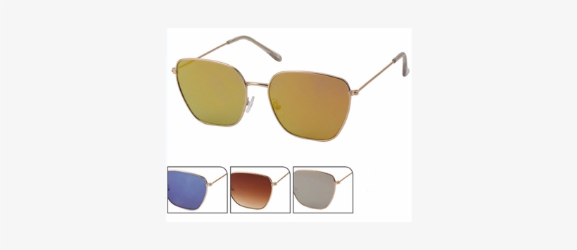 Sunglasses Pilots Retro Revival 400 Uv Mirrored Trapezoidal - Sunglasses, transparent png download