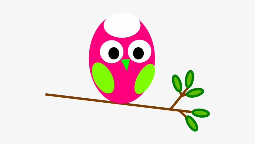 Pink And Green Owl Png, transparent png download