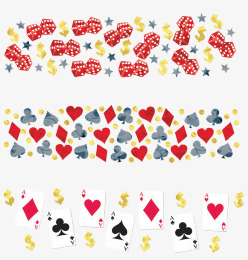 Konfetti - Casino - 34 G - Konfetti Til Casino Festen - Casino Playing Cards Dollar Gold Star Party Confetti, transparent png download