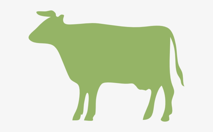 This Free Clip Arts Design Of Green Cow - Green Cow Silhouette, transparent png download