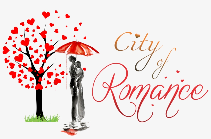 City Of Romance - Umbrella Couple Art Image Poster Gloss Print Laminated, transparent png download
