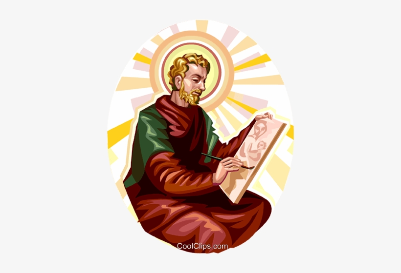 Saint Luke Royalty Free Vector Clip Art Illustration - Santo Sao Lucas Png, transparent png download