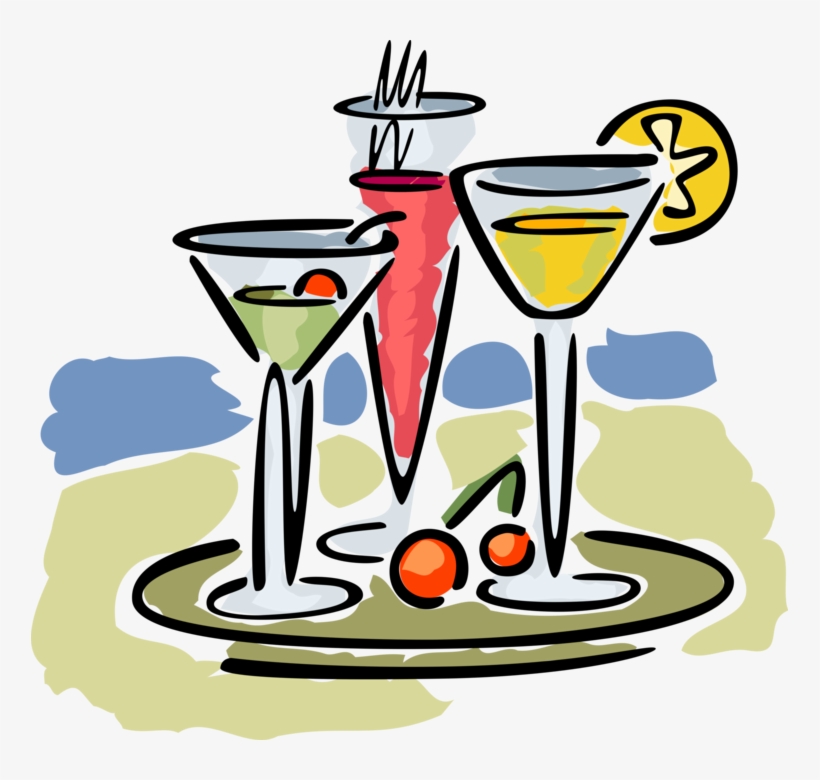 Vector Illustration Of Serving Tray Of Mixed Alcohol - Iba Official Cocktail, transparent png download