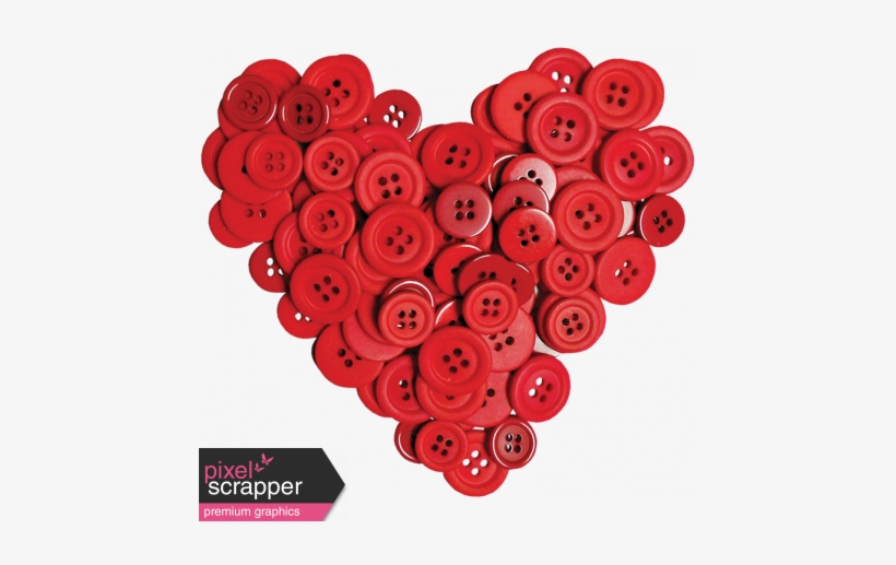 Quilted With Love Modern Button Heart Graphic Janet - Digital Scrapbooking, transparent png download