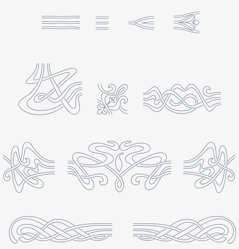 Create Elegant "art Nouveau" Borders By Assembling - Art Nouveau, transparent png download