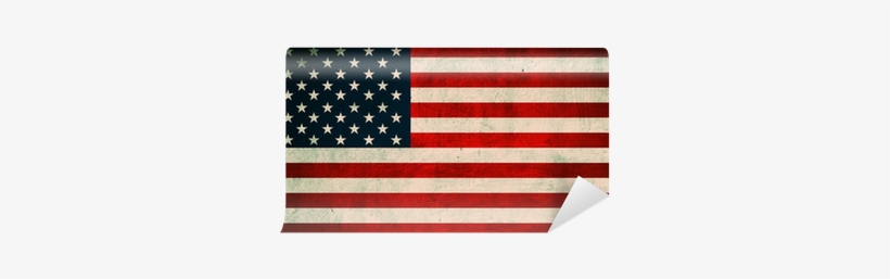 Grunge Usa Flag - American Flag Pole On Transparent Background, transparent png download
