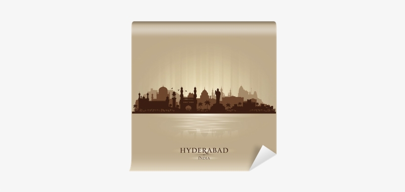 Hyderabad India City Skyline Vector Silhouette Wall - Tangerine Indie Tadka Hyderabad Porcelain Mug Set,, transparent png download