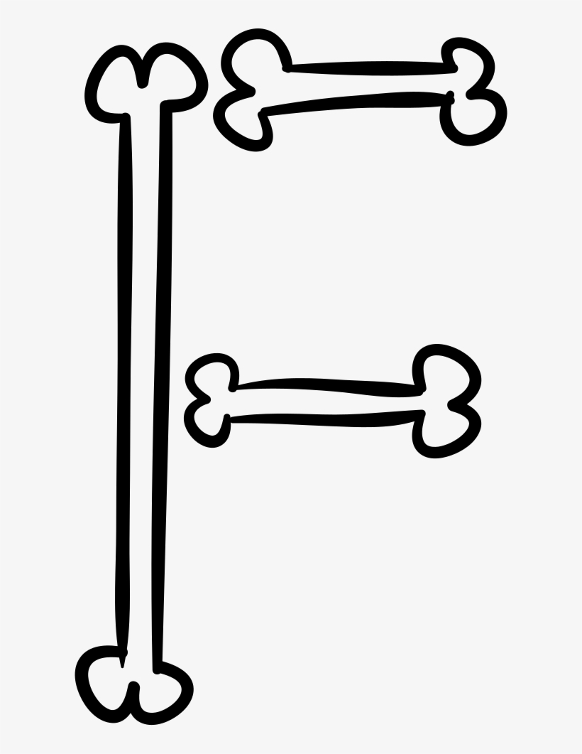 Halloween Outlined Bones Typography Shape Of Letter - Icon, transparent png download