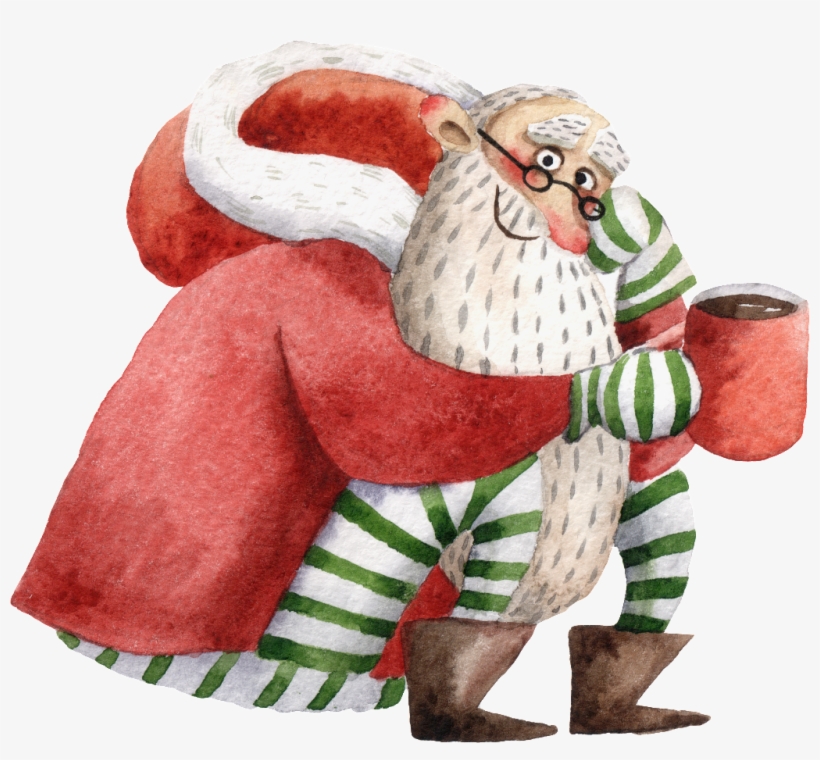 Hand Painted Santa Claus Png Transparent - Santa Claus, transparent png download