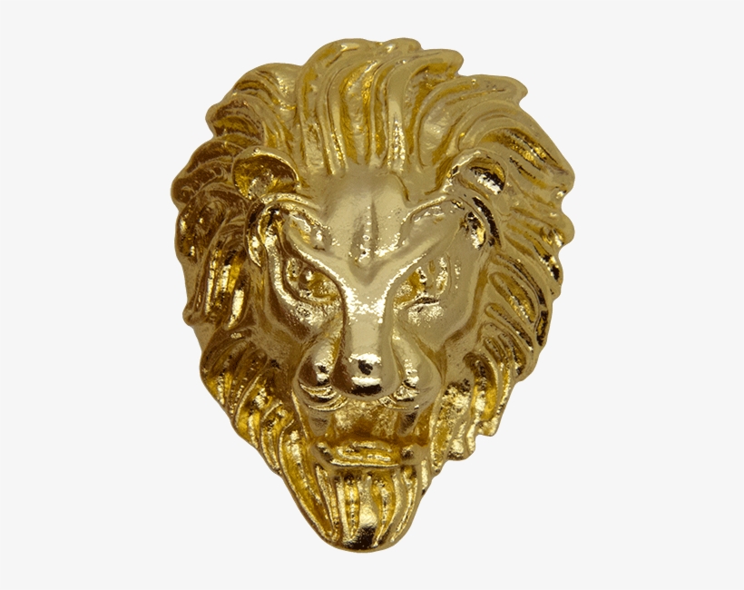 Lion's Head Brooch, Gold 3d - Gold, transparent png download