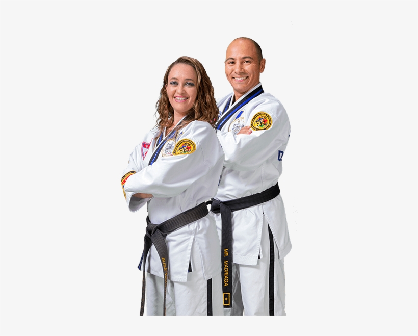 Master Daniel Madriaga And Mrs - Black Belt Attitude School, transparent png download