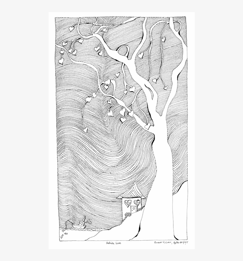 Infinite Love Pen & Ink Art - Drawing, transparent png download