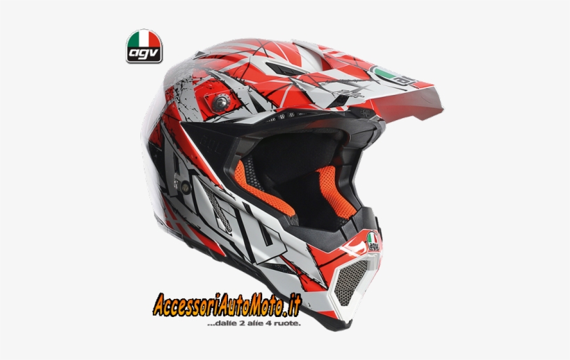 Casco Agv Ax 8 Evo Scratch White Orange - Agv Ax 8 Evo Scratch Xs, transparent png download