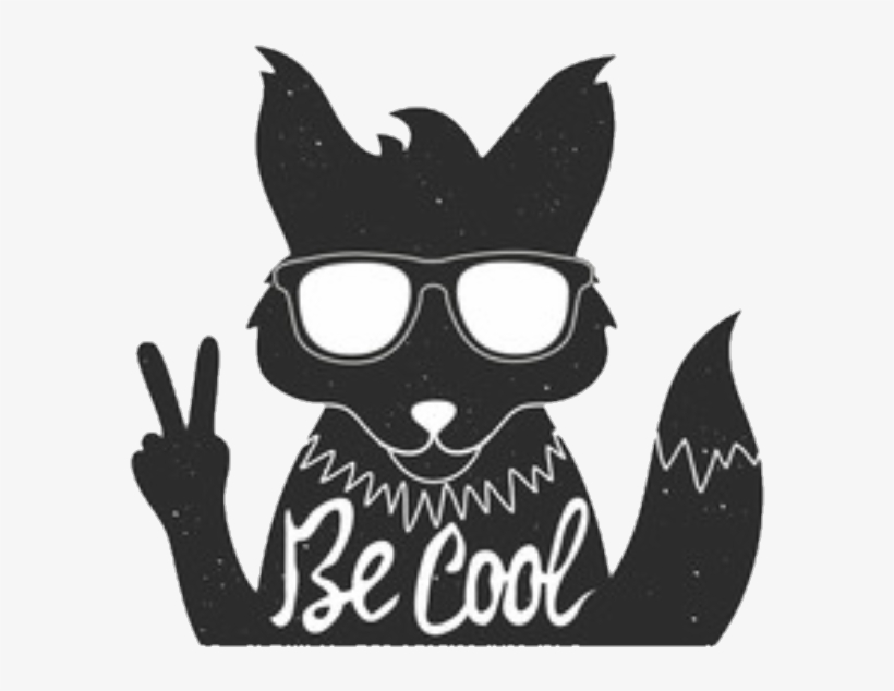 Foxy Fox Cool Sayings Quotes Words Svg Black And White - Peace Fox, transparent png download