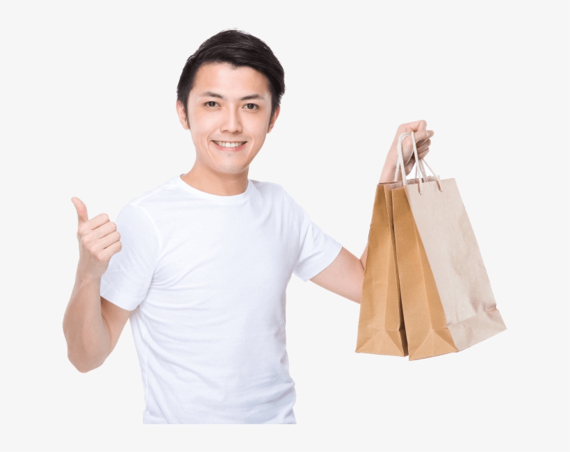 Man Carrying Shopping Bags And Giving Thumbs Up - California, transparent png download