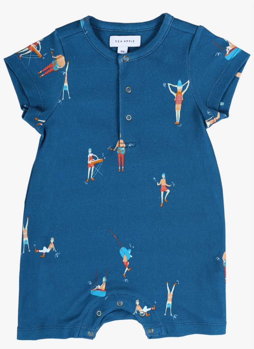 Sea Apple Let's Dance Blue Bubble Shorts Romper - Romper Suit, transparent png download