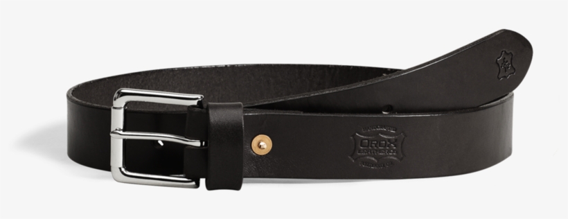 Orox Black Leather Belt Nickel Buckle - Belt, transparent png download