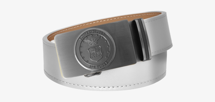 Official Us Air Force Buckle On White Smooth Leather - Smooth Leather Belt, transparent png download