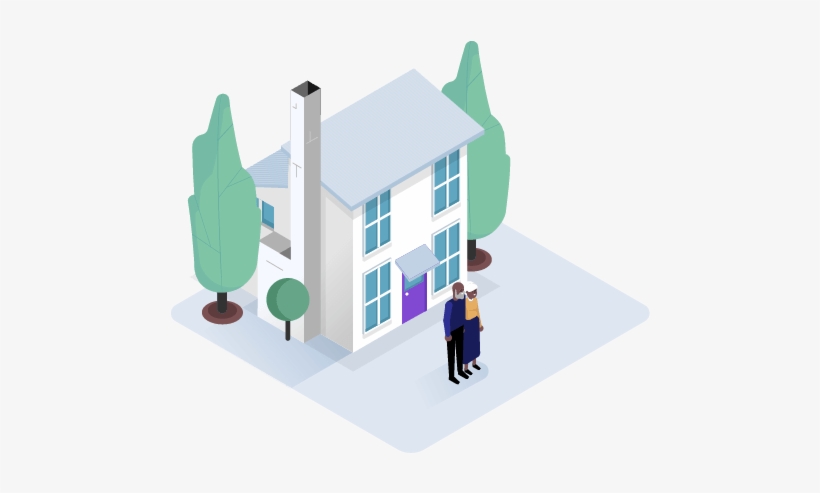 An Old Couple Standing Next To Their Nice House - House, transparent png download