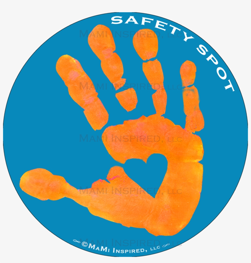 Safety Spot Orange Kids Hand Car Magnet Handprint Parking - Hand Car Magnet, transparent png download