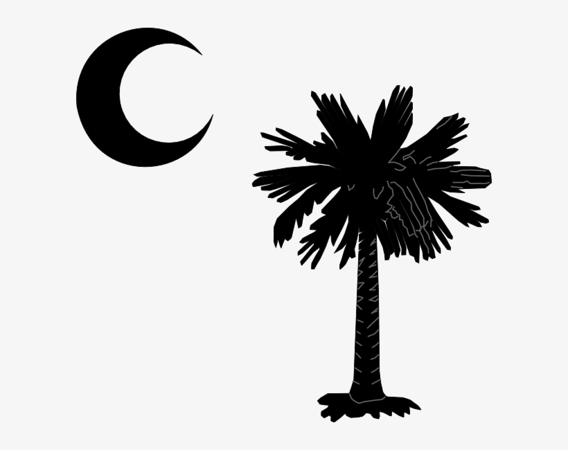 Palmetto Moon Black Clip Art - South Carolina Palmetto Tree, transparent png download