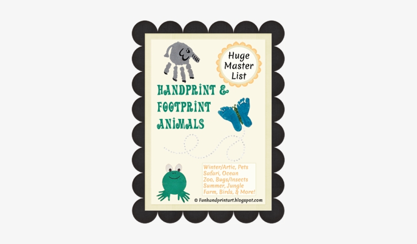Handprint, Footprint, & Fingerprint Animal Crafts - Thank You Card, transparent png download