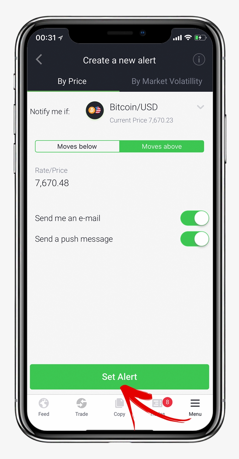 Ios Pricealerts New Focus Setalertbutton Ios Pricealerts - Android, transparent png download