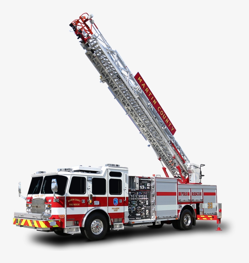 An Aerial Ladder That Steps Up To The Task - Fire Truck Aerial Ladder, transparent png download