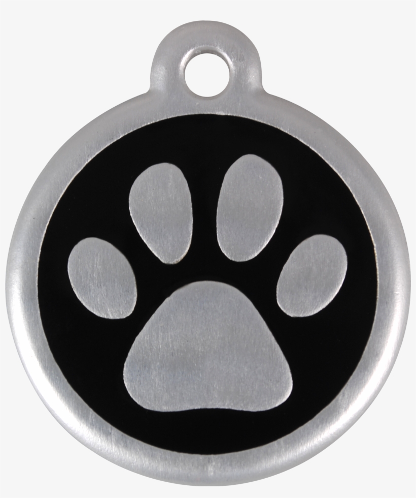 6ppbl, 9330725039384, Image - Red Dingo Qr Collar Tag, Pawprint, Large, Black, transparent png download