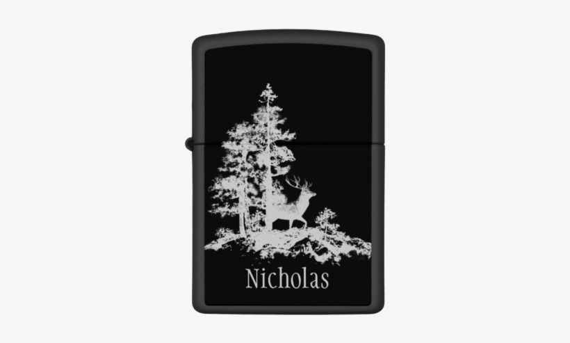 Outdoorsman Silhouette Stag Deer Nature Art Zippo Lighter - Teste Padrão Do Exército Da Camuflagem Das Árvores, transparent png download