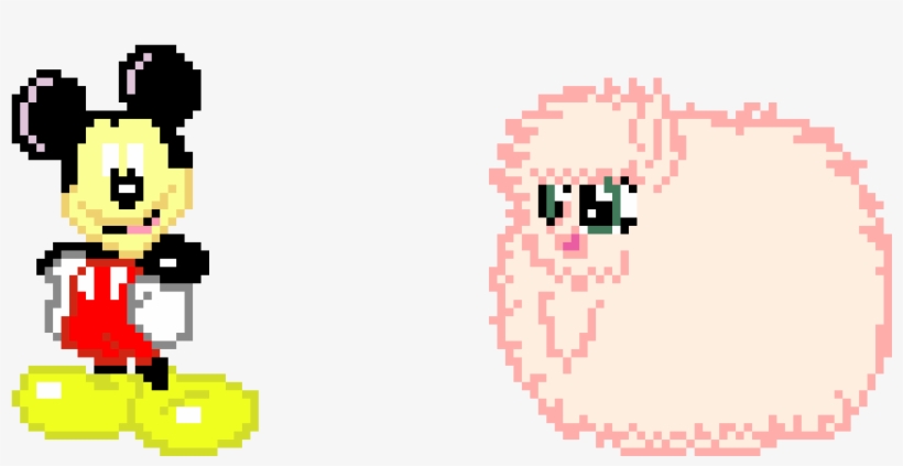 Pink Fluffy Unicorn And Mickey Mouse - Mickey Mouse Pixel Art Maker, transparent png download