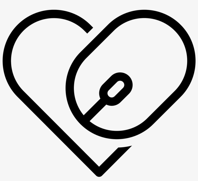 Heart With Mouse Icon - Coração Lápis Icon Png, transparent png download