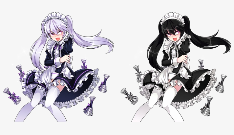 O Add April Fools Apron Bell Black Dress Black Hair - Elsword Add April Fools, transparent png download
