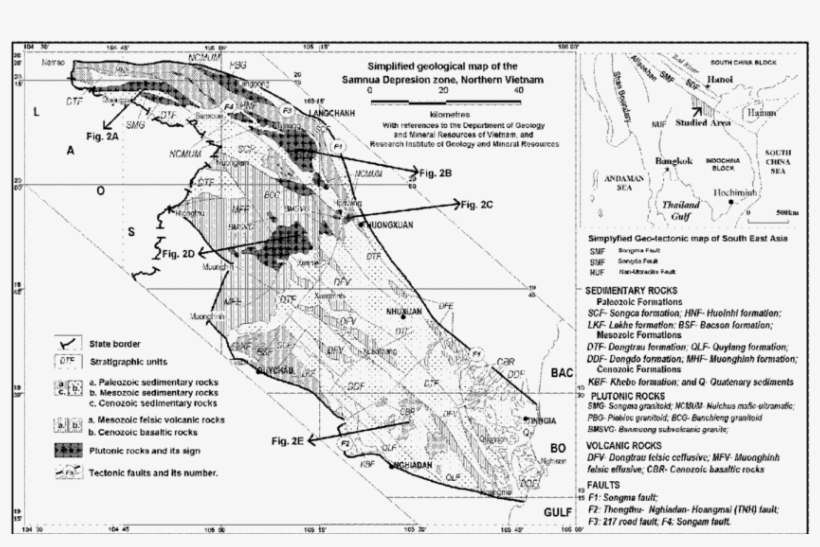 Simplified Geological Map Of The Samnua Depression - Southeast Asia, transparent png download