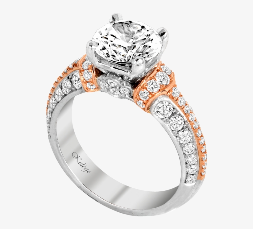 Kpr 750-1 Platinum And Rose Gold Engagement Ring - Engagement Ring, transparent png download