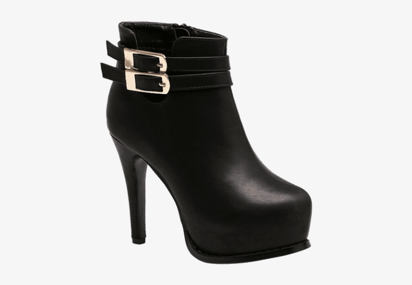 Platform Double Buckle Stiletto Heel Ankle Boots - Basic Pump, transparent png download