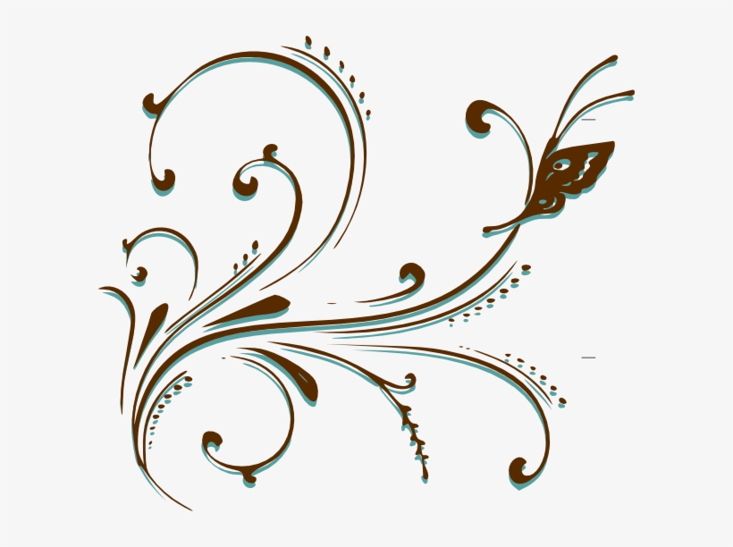Brown Butterfly Scroll Svg Clip Arts 600 X 532 Px, transparent png download