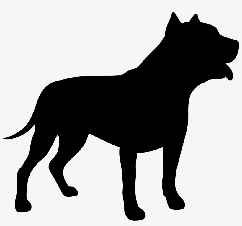 Pit Bull Dog Silhouette - Elephant Silhouette Trunk Up, transparent png download