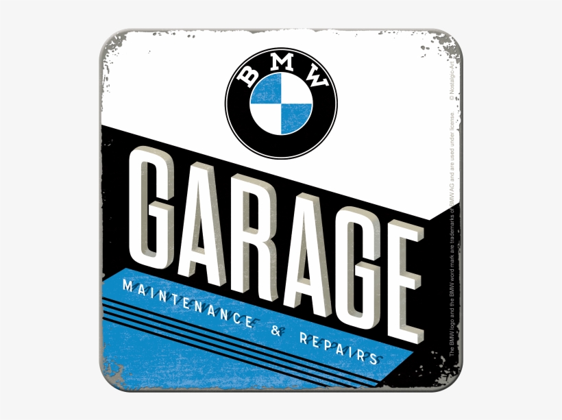 Nostalgic Art Metal Coaster Bmw Garage Retro Logo - Nostalgic-art 46145 Metal Coaster Bmw Garage, transparent png download