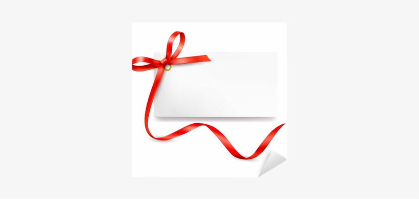 Card With Red Gift Bow With Ribbons - Ribbon, transparent png download