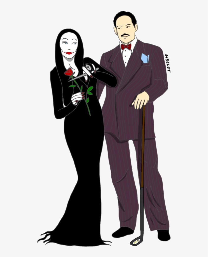 Morticia And Gomez Addams By Bibelotzombie On Deviantart - Morticia & Gomez Addams, transparent png download