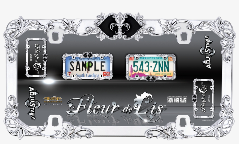 Fleur De Lis, Chrome/black, transparent png download